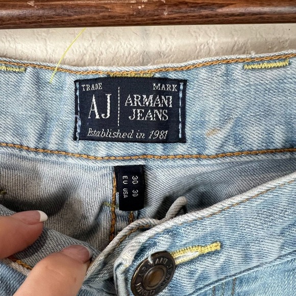 AJ Armani Men's High Rise Straight Leg Denim Jeans Blue Size 30/30 - Picture 7 of 16